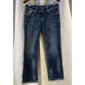 Miss Me Jeans Womens Size 31 Bootcut‎ Embellished Rhinestone Bling Western